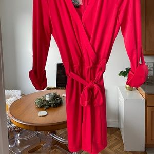 bebe Rolled Sleeve Day Romper M Pink